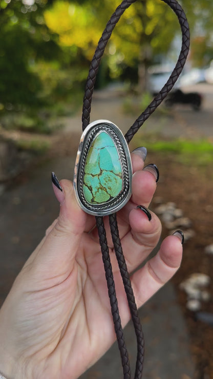 Turquoise & Leather Bolo