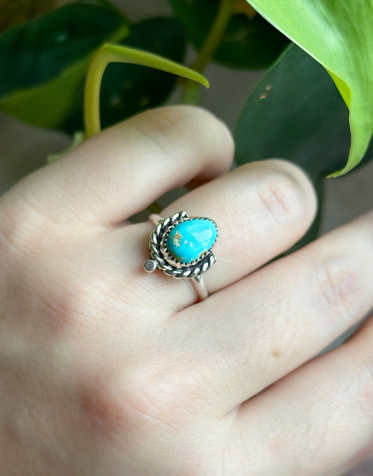 Royston Turquoise Deco Ring - Size 6.5
